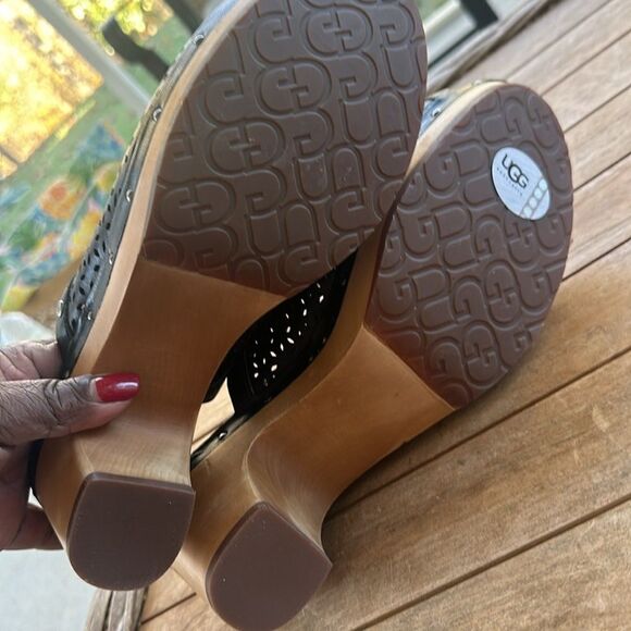 Ugg Australia Ansel Black Leather Clogs 10 NWOT - Picture 9 of 10